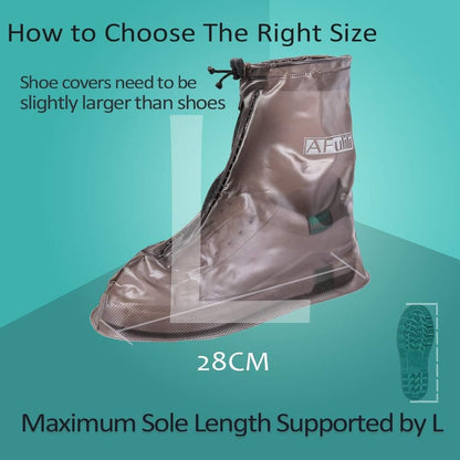 Waterproof Shoe Covers Reusable Non Slip Snow Rain Shoe Covers Shoe Protector Guards Water Resistant Overshoe (Large, White)
