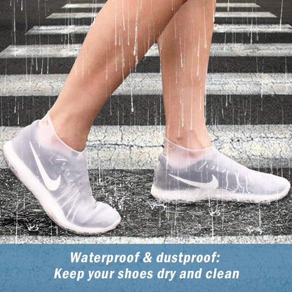 Reusable Silicone Waterproof Shoe Covers with Carrying Bag, No-Slip Silicone Rubber Shoe Protectors for Kids,Men and Women