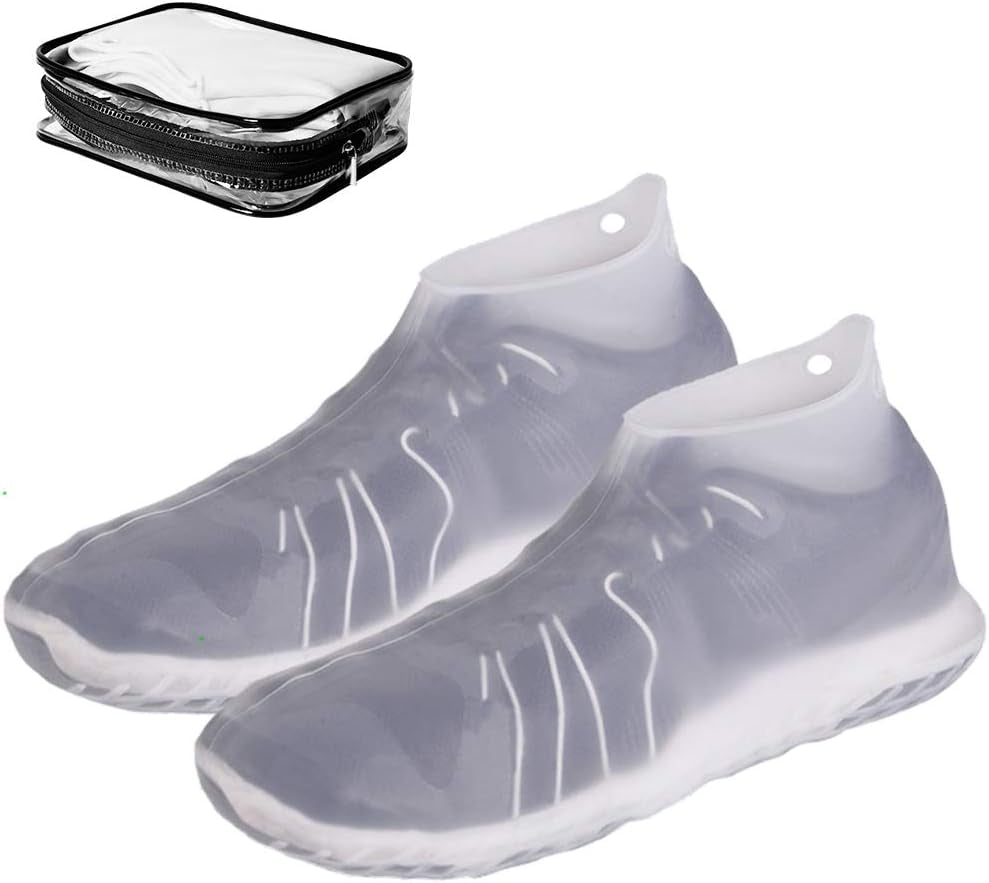 Reusable Silicone Waterproof Shoe Covers with Carrying Bag, No-Slip Silicone Rubber Shoe Protectors for Kids,Men and Women