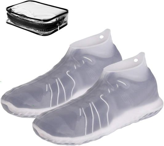 Reusable Silicone Waterproof Shoe Covers with Carrying Bag, No-Slip Silicone Rubber Shoe Protectors for Kids,Men and Women