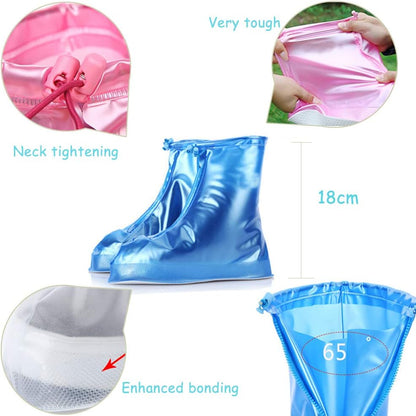 Waterproof Shoe Covers Reusable Non Slip Snow Rain Shoe Covers Shoe Protector Guards Water Resistant Overshoe (Large, White)