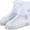 Waterproof Shoe Covers Reusable Non Slip Snow Rain Shoe Covers Shoe Protector Guards Water Resistant Overshoe (Large, White)